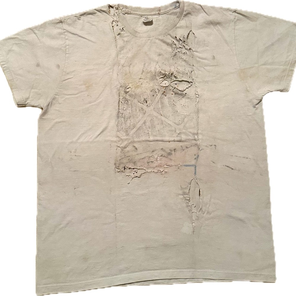 VTG XXL CUSTOM CLASSIC DISTRESSED “RAN OVER BY A TRUCK” T-SHIRT CASUAL COSTUME